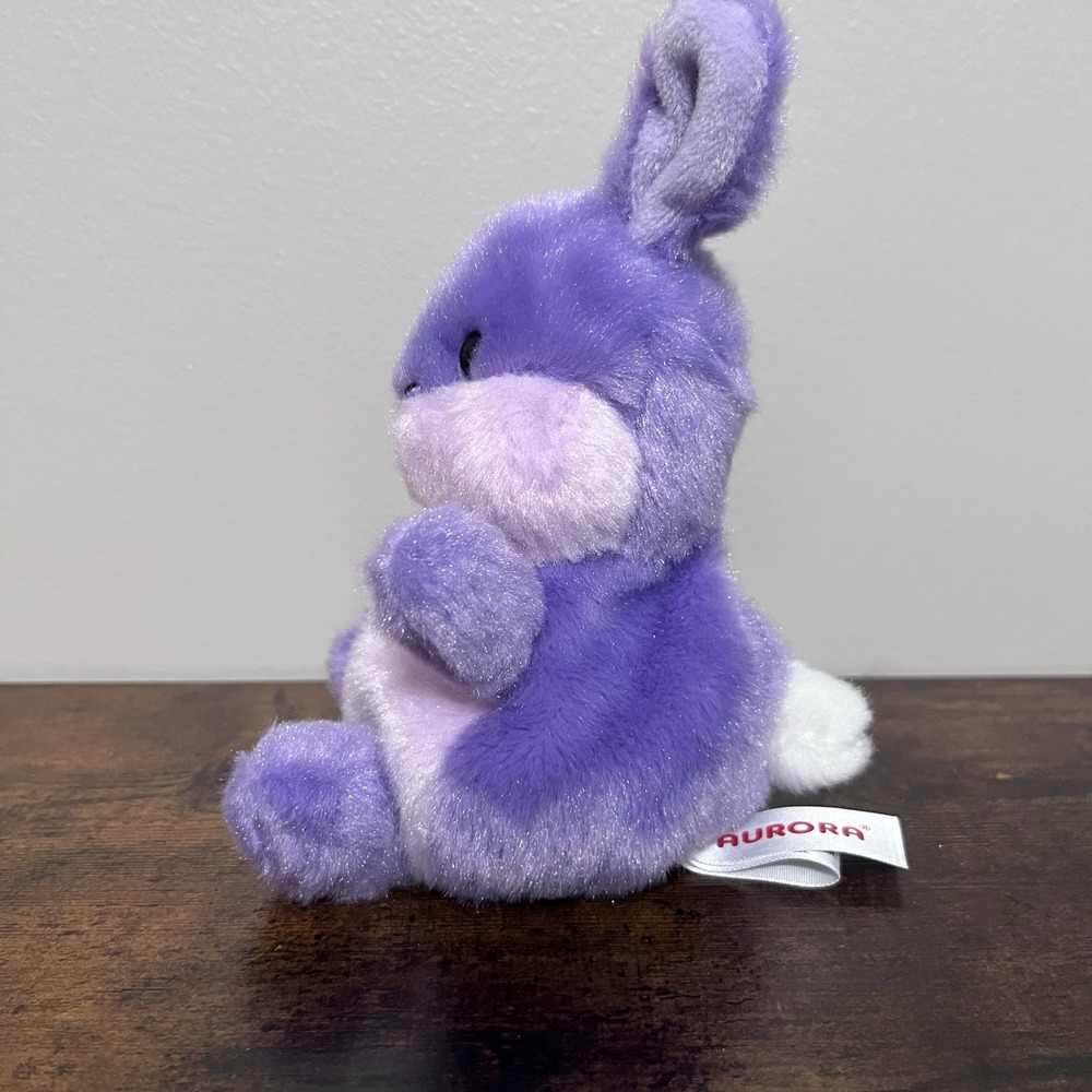 Aurora Palm Pals Purple Bunny Bean Plush - Picture 2 of 7